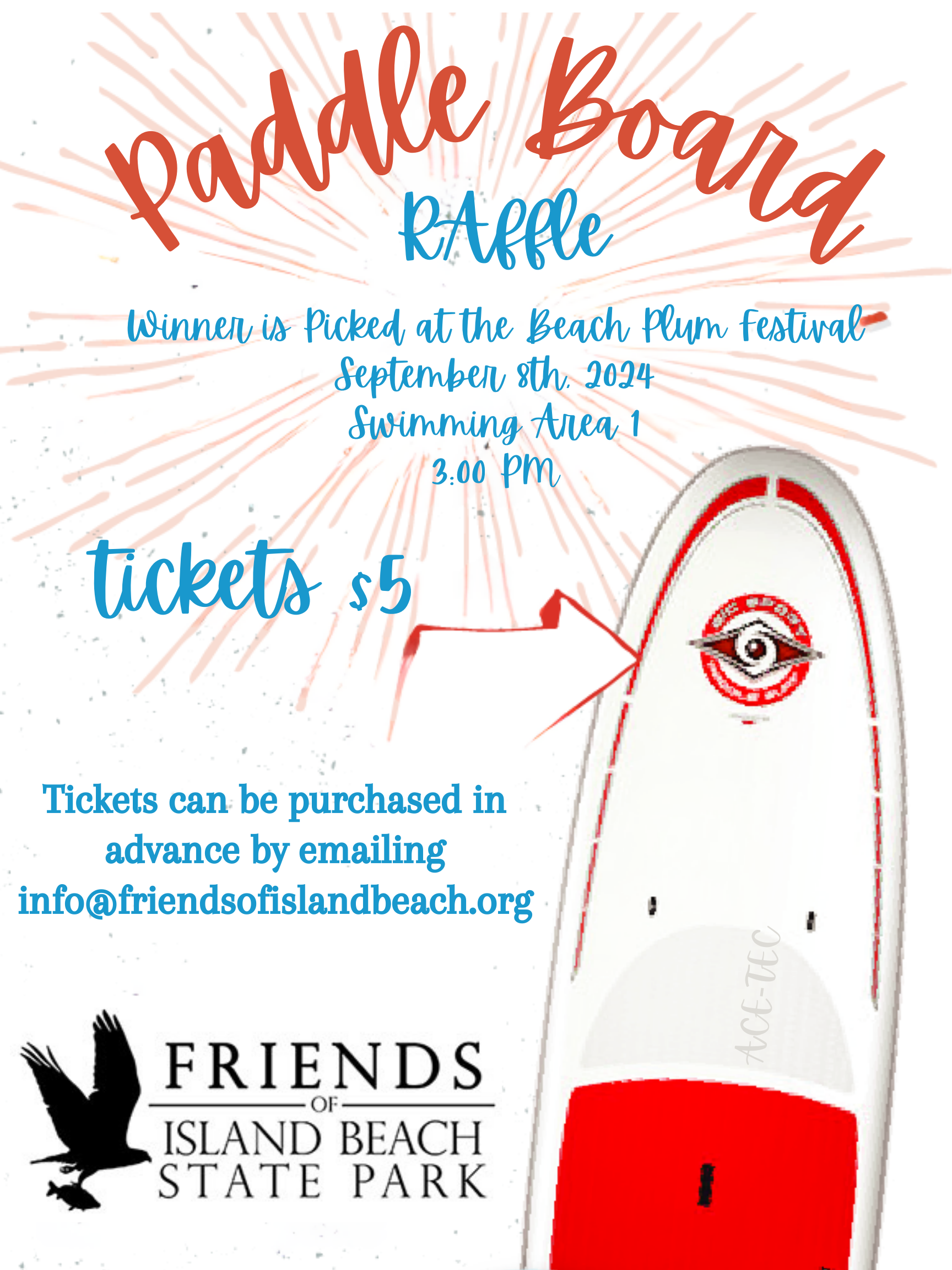 Paddlewheel Raffle Paddle Board Raffle - Friends of Island Beach State Park